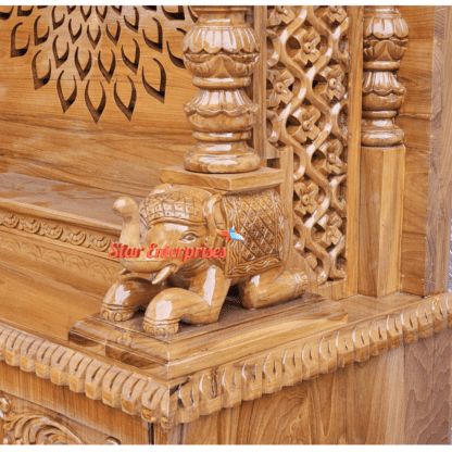 Star Enterprises Teak Wood Antique Carved Pooja Temple TMP-040 - Image 4