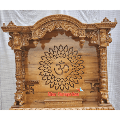 Star Enterprises Teak Wood Antique Carved Pooja Temple TMP-040 - Image 6