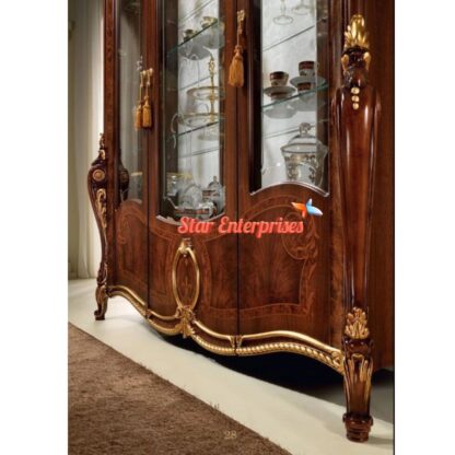 Star Enterprises Teak Wood Handcrafted Crockery Cabinet CKR-033 - Image 2