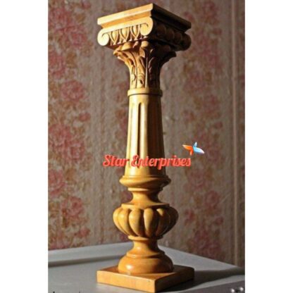 Star Enterprises Teak Wood Handcrafted Pillar PIL-044 - Image 3
