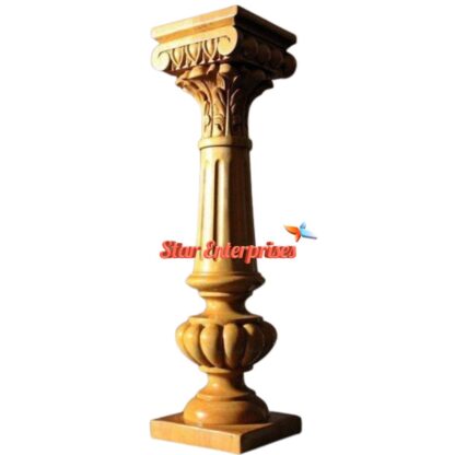 Star Enterprises Teak Wood Handcrafted Pillar PIL-044 - Image 2