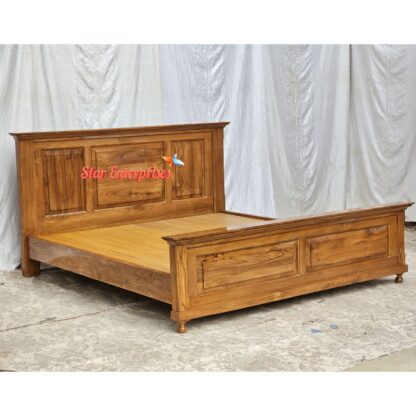 Star Enterprises Teak Wood Modern Style Bed BD-0134 - Image 3