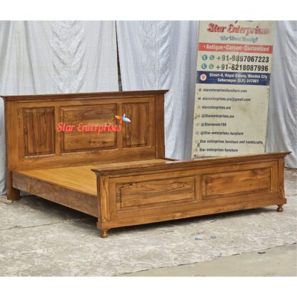 Star Enterprises Teak Wood Modern Style Bed BD-0134 - Image 5