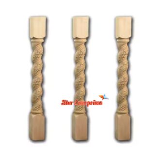 Teak Wood Natural Polish Stair Pillars