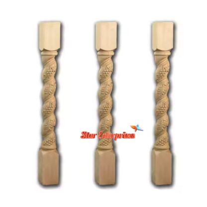 Teak Wood Natural Polish Stair Pillars