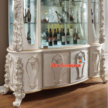 Star Enterprises Teak Wood Royal Carved Crockery Unit CKR-042 - Image 3