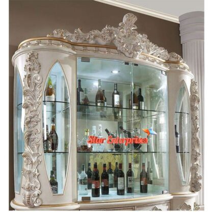 Star Enterprises Teak Wood Royal Carved Crockery Unit CKR-042 - Image 2