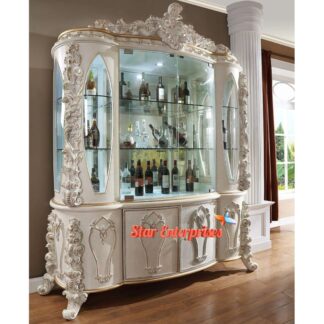 Teak Wood Royal Carved Crockery Unit