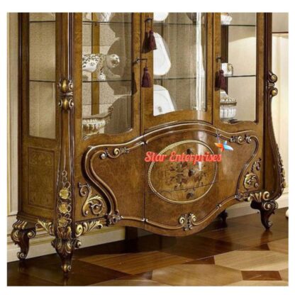 Star Enterprises Wooden Antique Carved Crockery Unit CKR-034 - Image 2