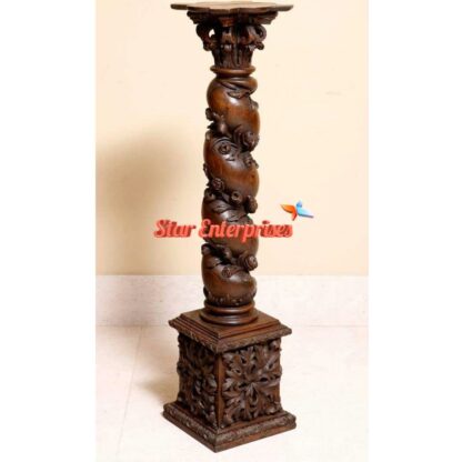 Star Enterprises Wooden Antique Carved Pillar PIL-046 - Image 3