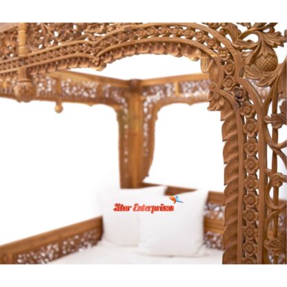 Wooden Antique Carved Poster Bed (2)