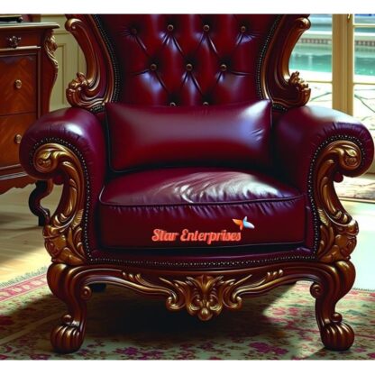 Star Enterprises Wooden Carved Imperial Rajwadi Chair CHR-018 - Image 3