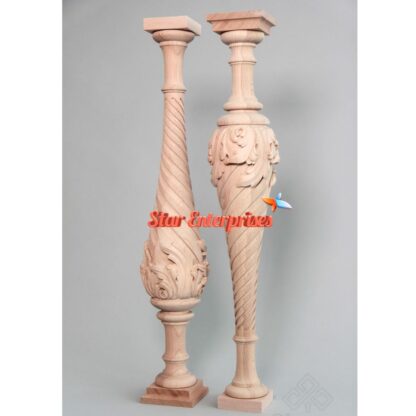 Star Enterprises Wooden Classic Carved Railing Pillars PIL-040 - Image 3