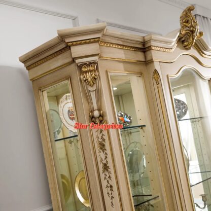 Star Enterprises Wooden Designer Carved Crockery Cabinet CKR-039 - Image 2
