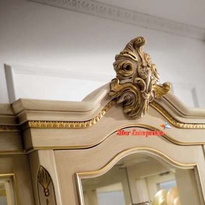 Star Enterprises Wooden Designer Carved Crockery Cabinet CKR-039 - Image 3