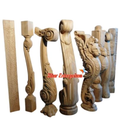 Star Enterprises Wooden Designer Carved Pillars PIL-051 - Image 3