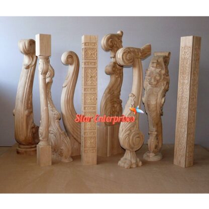 Star Enterprises Wooden Designer Carved Pillars PIL-051 - Image 2