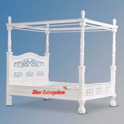 Star Enterprises Wooden Designer Four Poster Bed CNB-053 - Image 2
