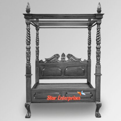 Star Enterprises Wooden Designer Four Poster Bed CNB-054 - Image 3