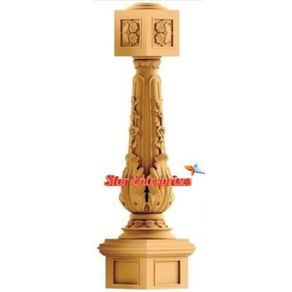 Star Enterprises Wooden Designer Stair Pillars PIL-046 - Image 2