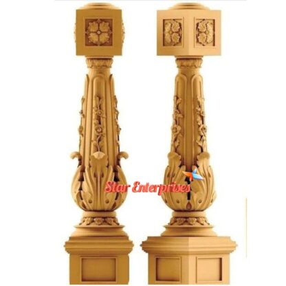 Star Enterprises Wooden Designer Stair Pillars PIL-046 - Image 3