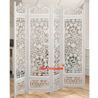 Star Enterprises Wooden Floral Design Room Partition Screen PART-033 - Image 3