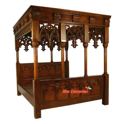 Star Enterprises Wooden French Style Four Poster Bed CNB-037 - Image 2