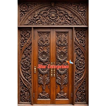 Star Enterprises Wooden Handcrafted Double Door DR-049 - Image 2