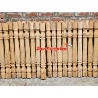 Star Enterprises Wooden Handcrafted Master & Railing Pillars PIL-047 - Image 3