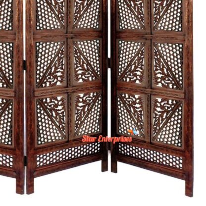 Star Enterprises Wooden Jali Pattern Concept Room Partition PART-035 - Image 2