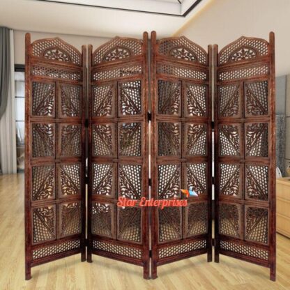 Wooden Jali Pattern Concept Room Partition