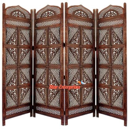 Star Enterprises Wooden Jali Pattern Concept Room Partition PART-035 - Image 3