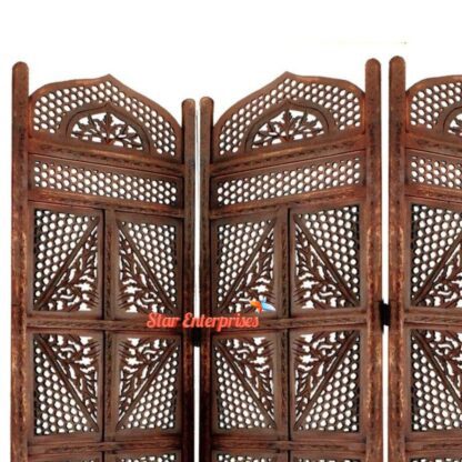 Star Enterprises Wooden Jali Pattern Concept Room Partition PART-035 - Image 4