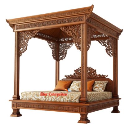 Wooden Luxury Carved Poster Bed