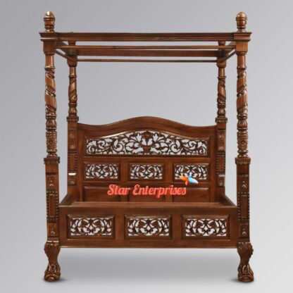 Star Enterprises Wooden Luxury Four Poster Bed CNB-051 - Image 2