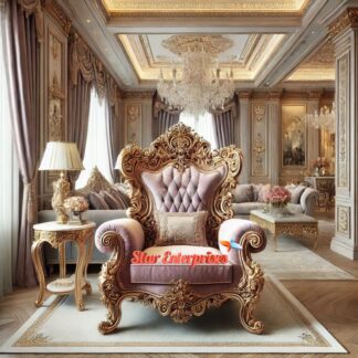Wooden Maharaja heavy Carved Chair