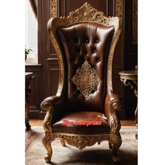 Wooden Majestic Maharaja Throne Chair