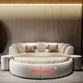 Wooden Modern Style Round Bed