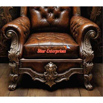 Star Enterprises Wooden Regal Carved Majesty Chair CHR-025 - Image 3