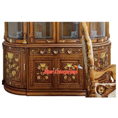 Star Enterprises Wooden Royal Carved Crockery Cabinet CKR-041 - Image 3