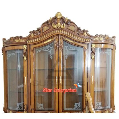 Star Enterprises Wooden Royal Carved Crockery Cabinet CKR-041 - Image 2