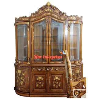 Wooden Royal Carved Crockery Cabinet