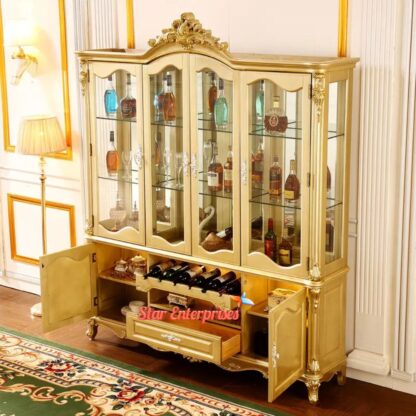 Wooden Royal Carved Crockery Unit