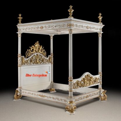 Star Enterprises Wooden Royal Carved Poster Bed CNB-048 - Image 2