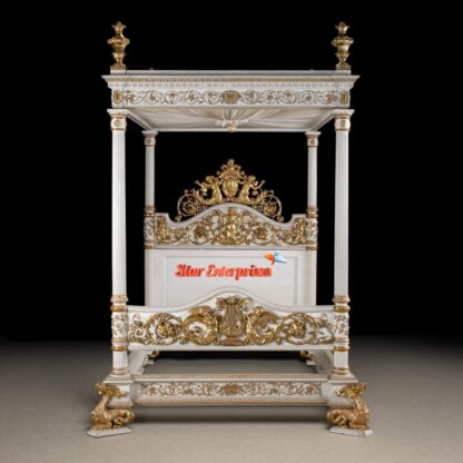 Star Enterprises Wooden Royal Carved Poster Bed CNB-048 - Image 3