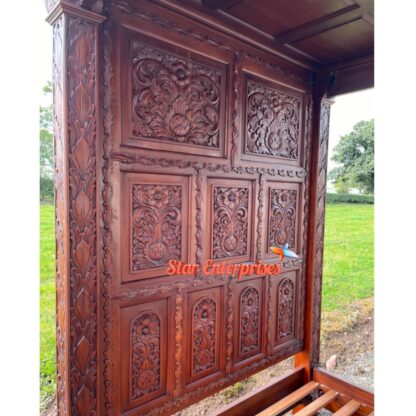 Star Enterprises Wooden Traditional Carved Poster Bed CNB-046 - Image 2