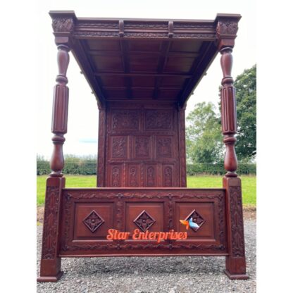 Star Enterprises Wooden Traditional Carved Poster Bed CNB-046 - Image 4