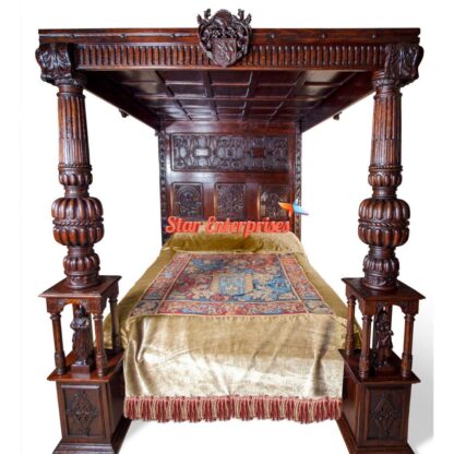 Wooden Victorian Style Poster Bed