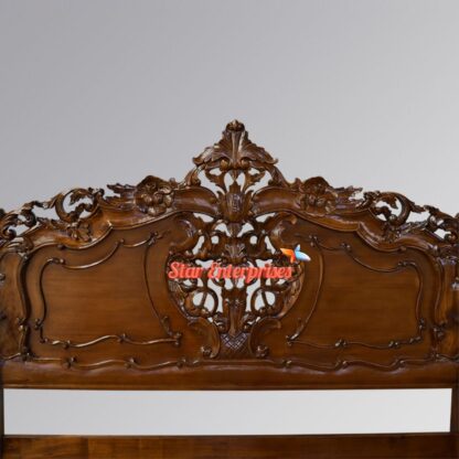 Star Enterprises Wooden Vintage Carved Four Poster Bed CNB-052 - Image 5