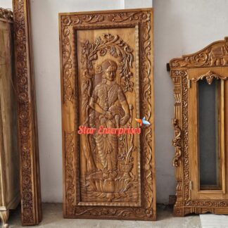 Teak Wood 3D Carved Flush Door